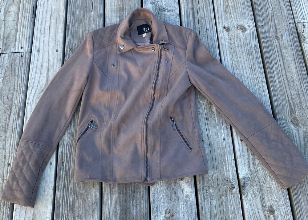 Kut from the Kloth Faux Suede Jacket - Light Brown - Size XS